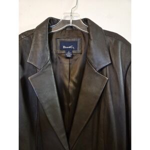 Denim & Co brown leather jacket-size 1X